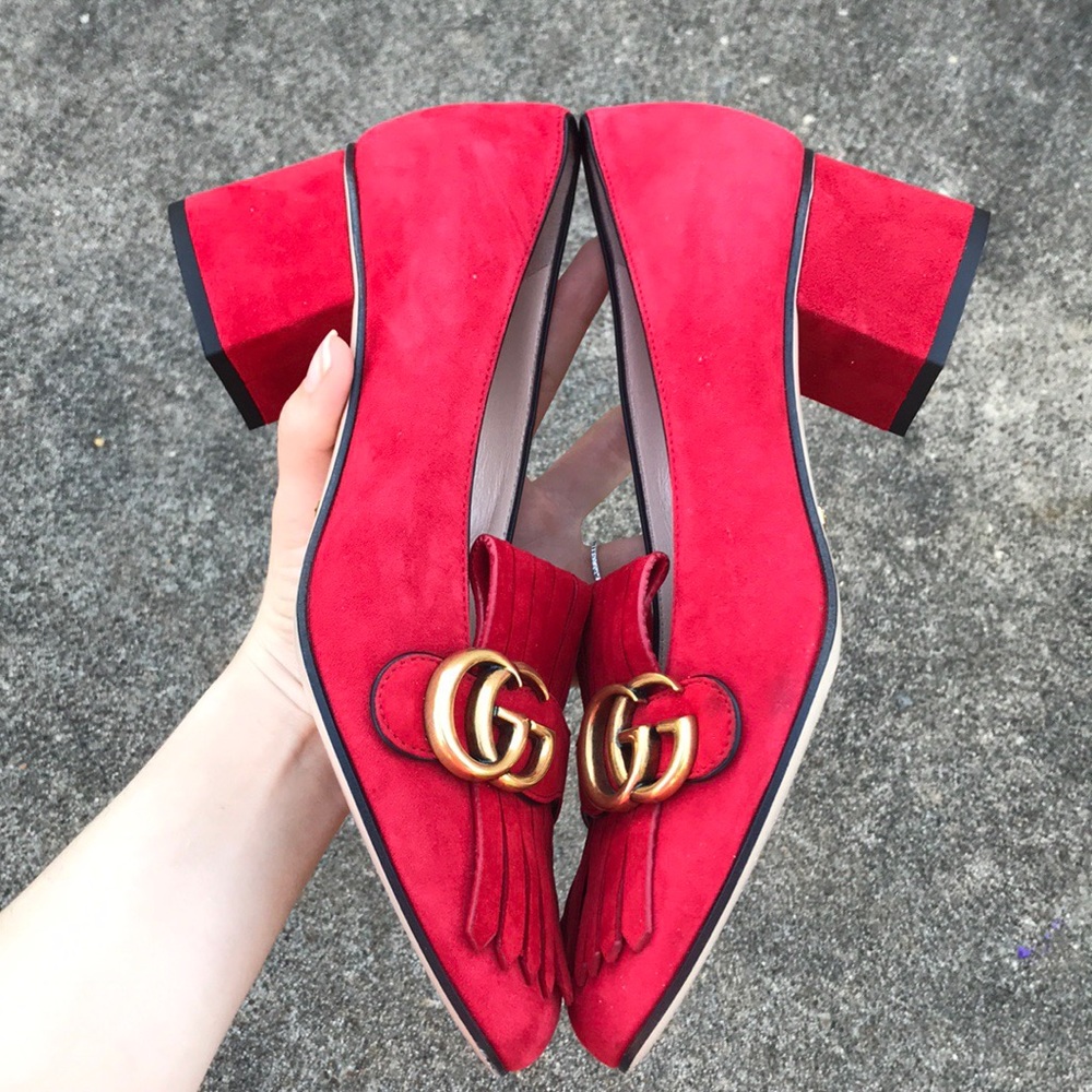 ❌SOLD ❌Gucci Marmont Red mid heels - Picture 2 of 8